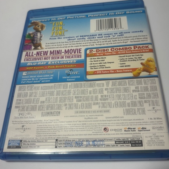 Hop- Blu Ray Only. Universal Pictures - Picture 2 of 3